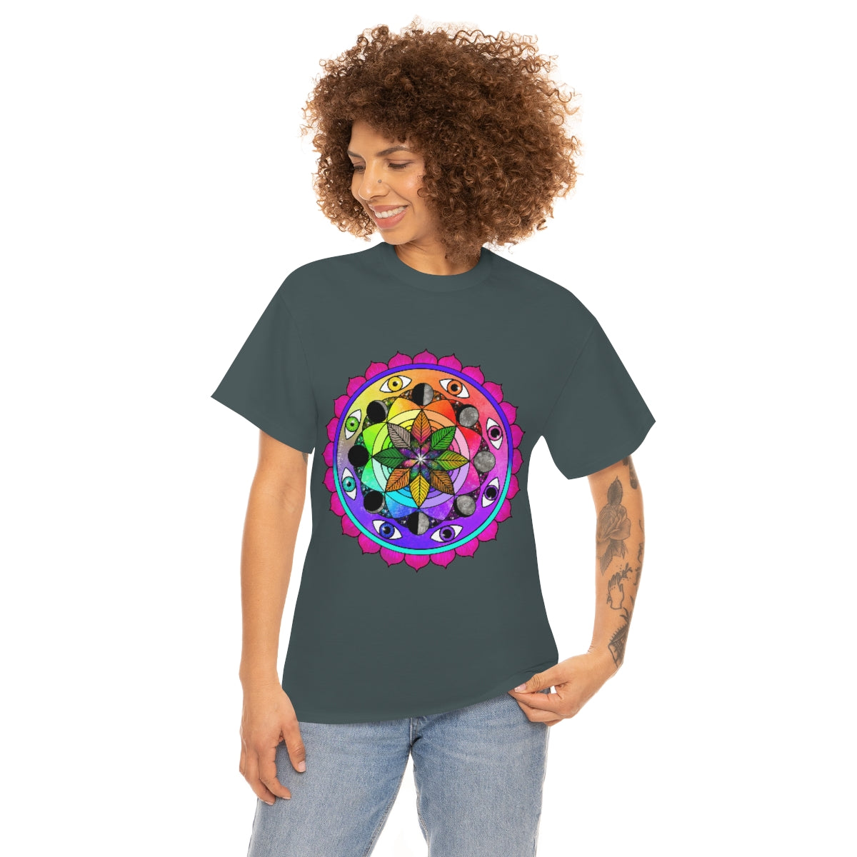 Rainbow Vision Mandala Cotton Shirt