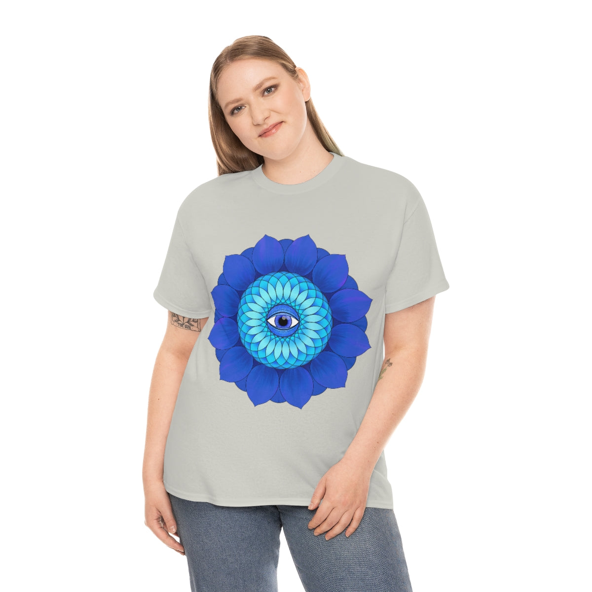 Mystic Blue Flower Cotton Shirt
