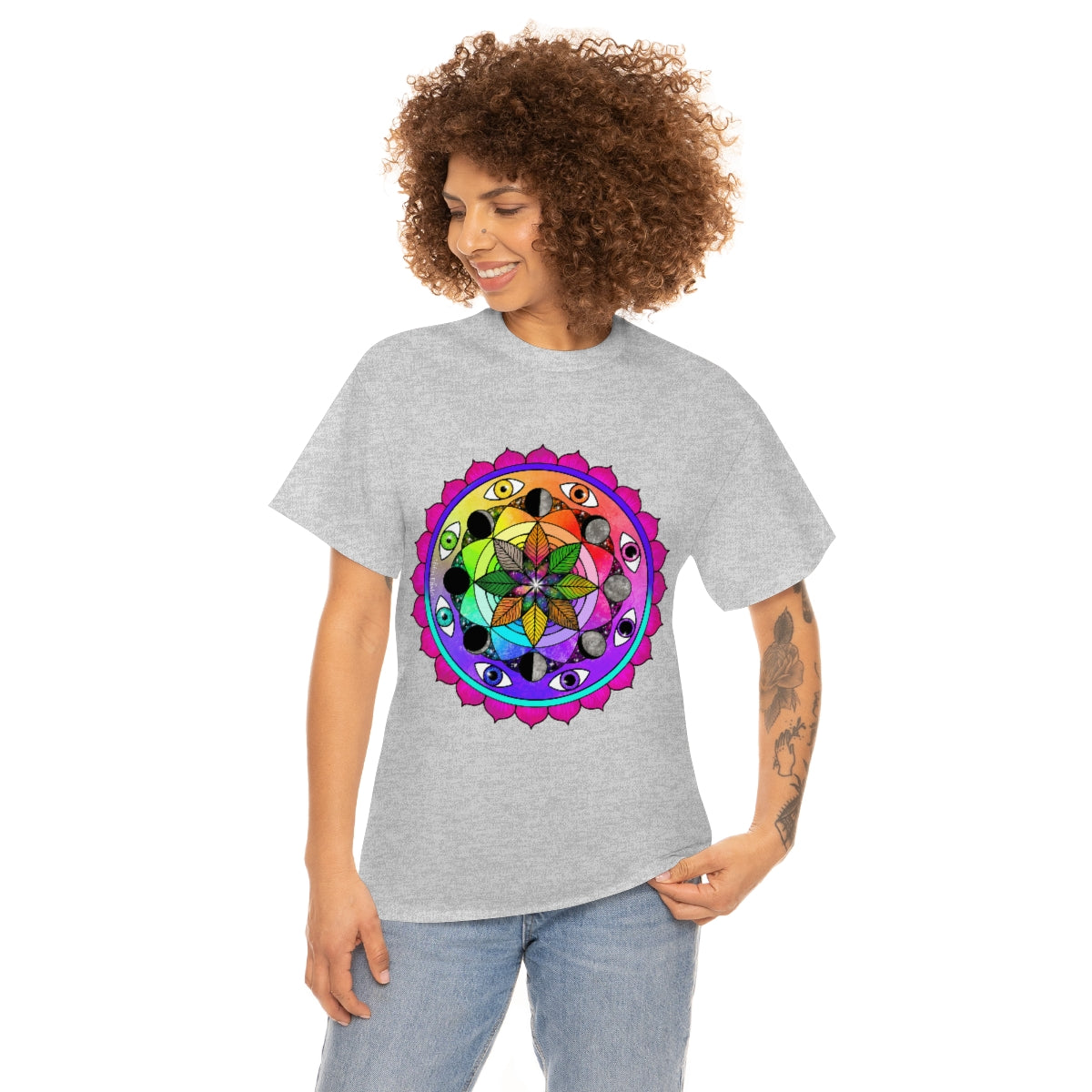 Rainbow Vision Mandala Cotton Shirt