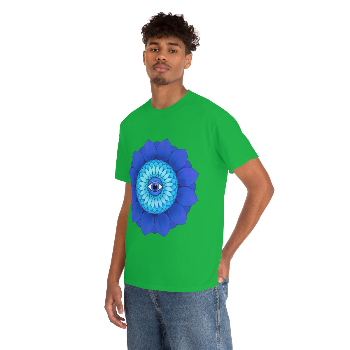 Mystic Blue Flower Cotton Shirt