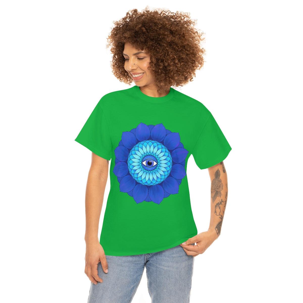 Mystic Blue Flower Cotton Shirt