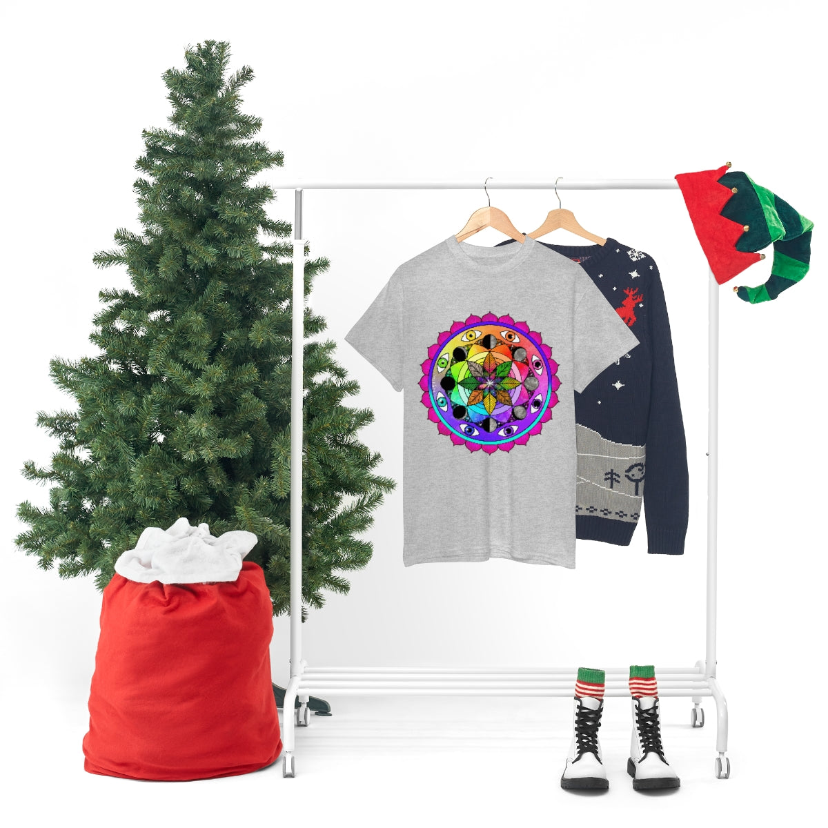 Rainbow Vision Mandala Cotton Shirt