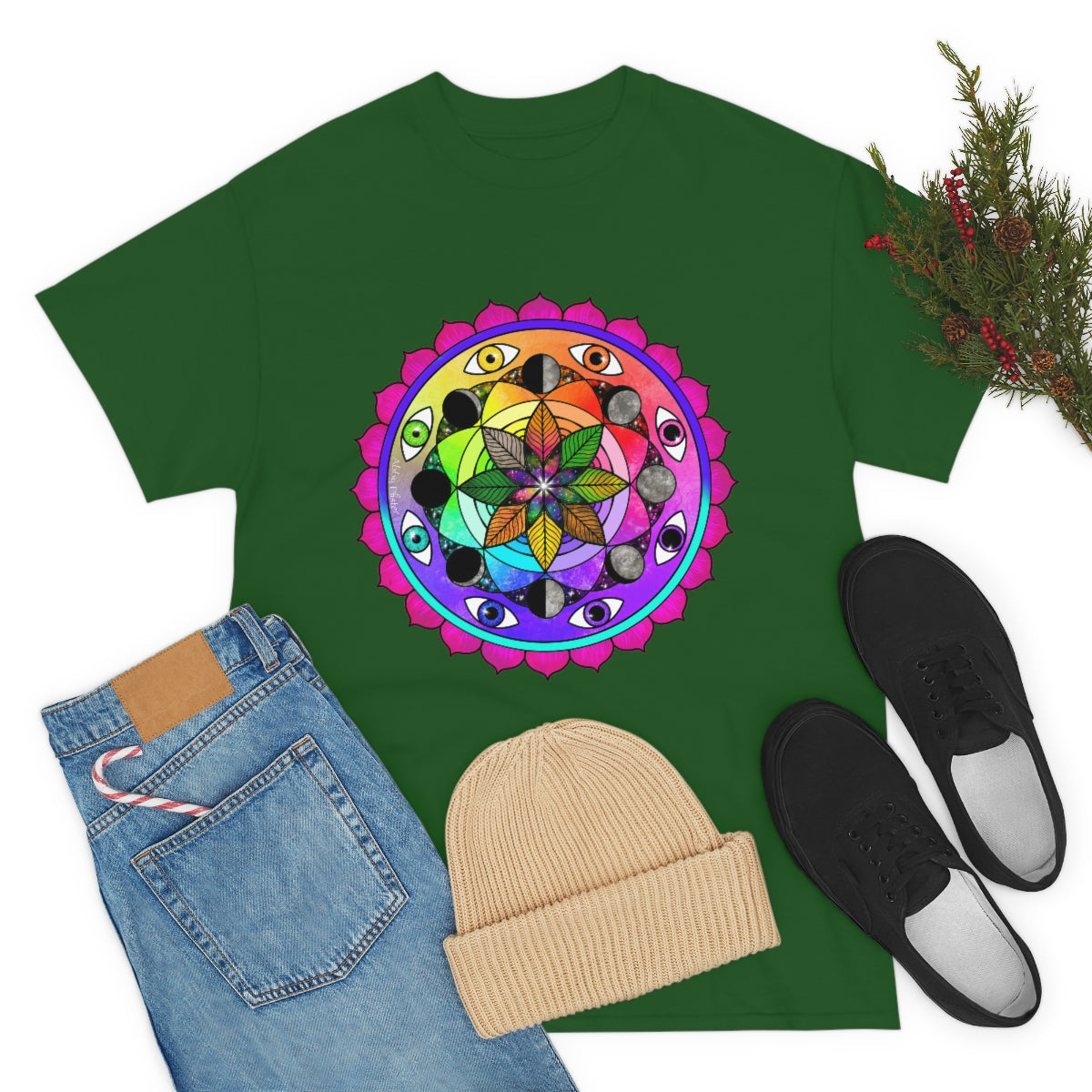 Rainbow Vision Mandala Cotton Shirt