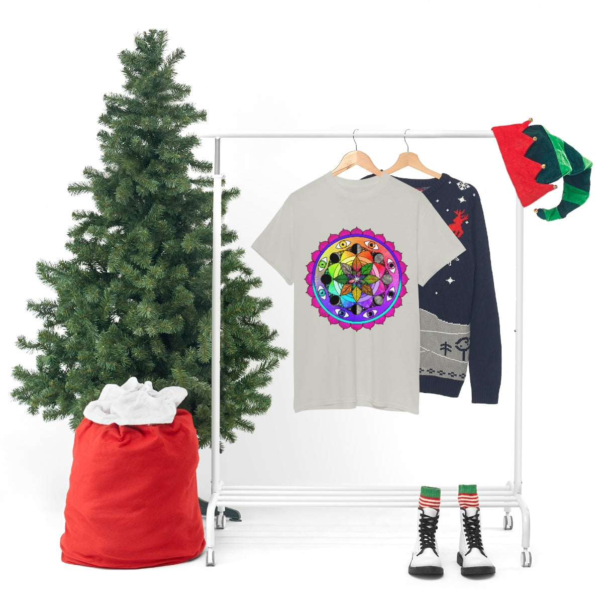 Rainbow Vision Mandala Cotton Shirt