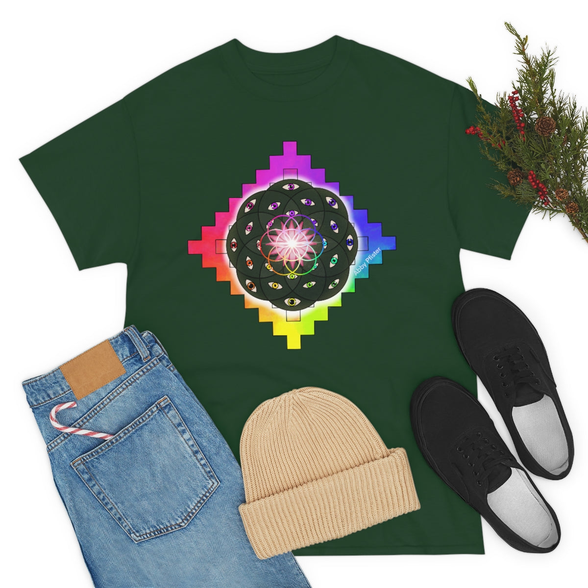 Geometric Cactus Heavy Cotton Tee