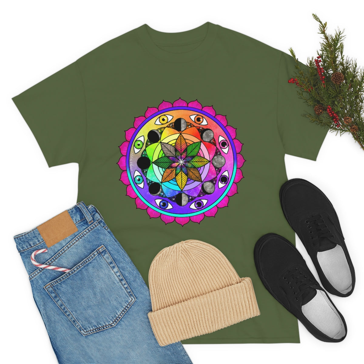 Rainbow Vision Mandala Cotton Shirt