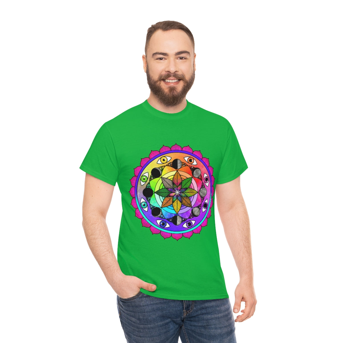 Rainbow Vision Mandala Cotton Shirt