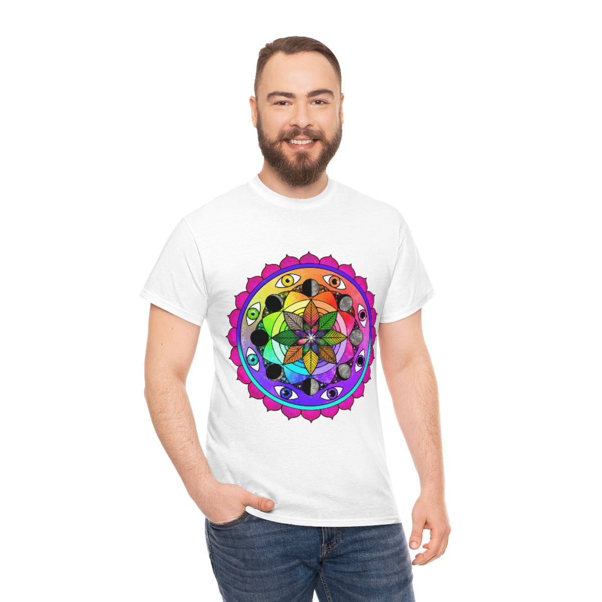 Rainbow Vision Mandala Cotton Shirt