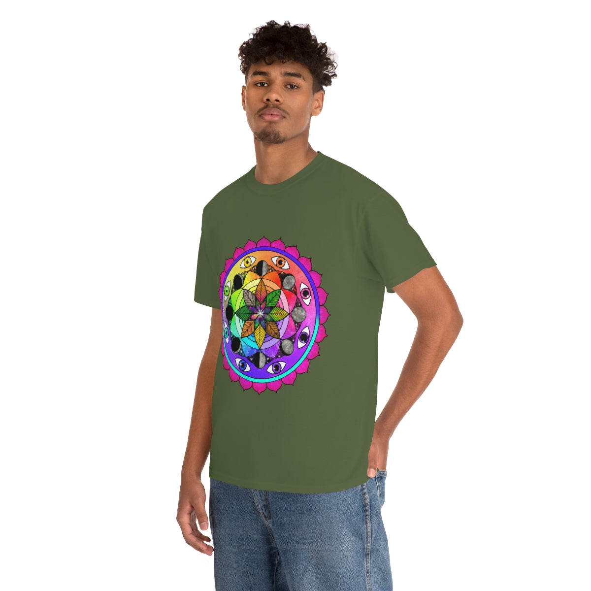 Rainbow Vision Mandala Cotton Shirt