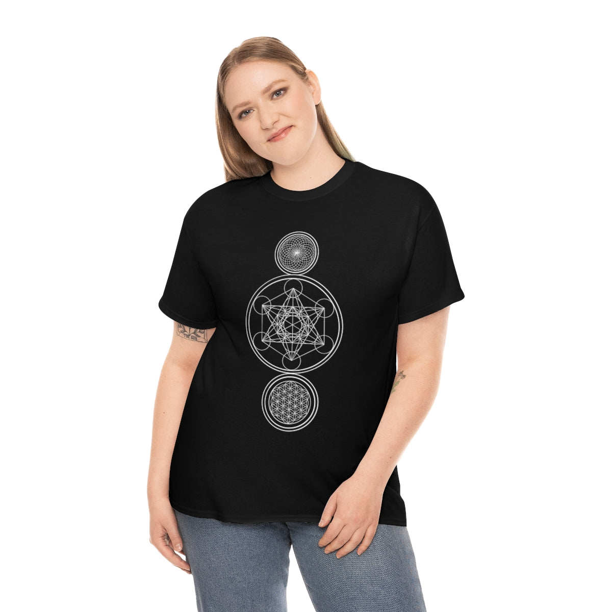 Sacred Geometry Black Cotton Shirt