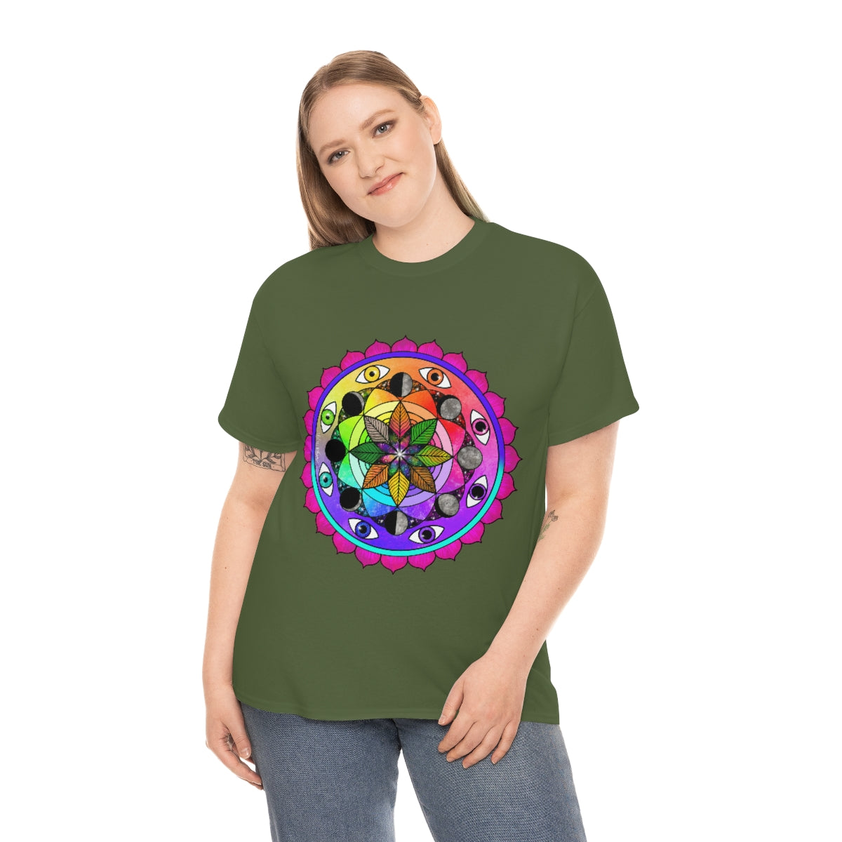 Rainbow Vision Mandala Cotton Shirt