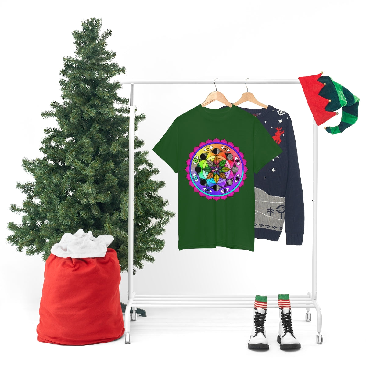 Rainbow Vision Mandala Cotton Shirt