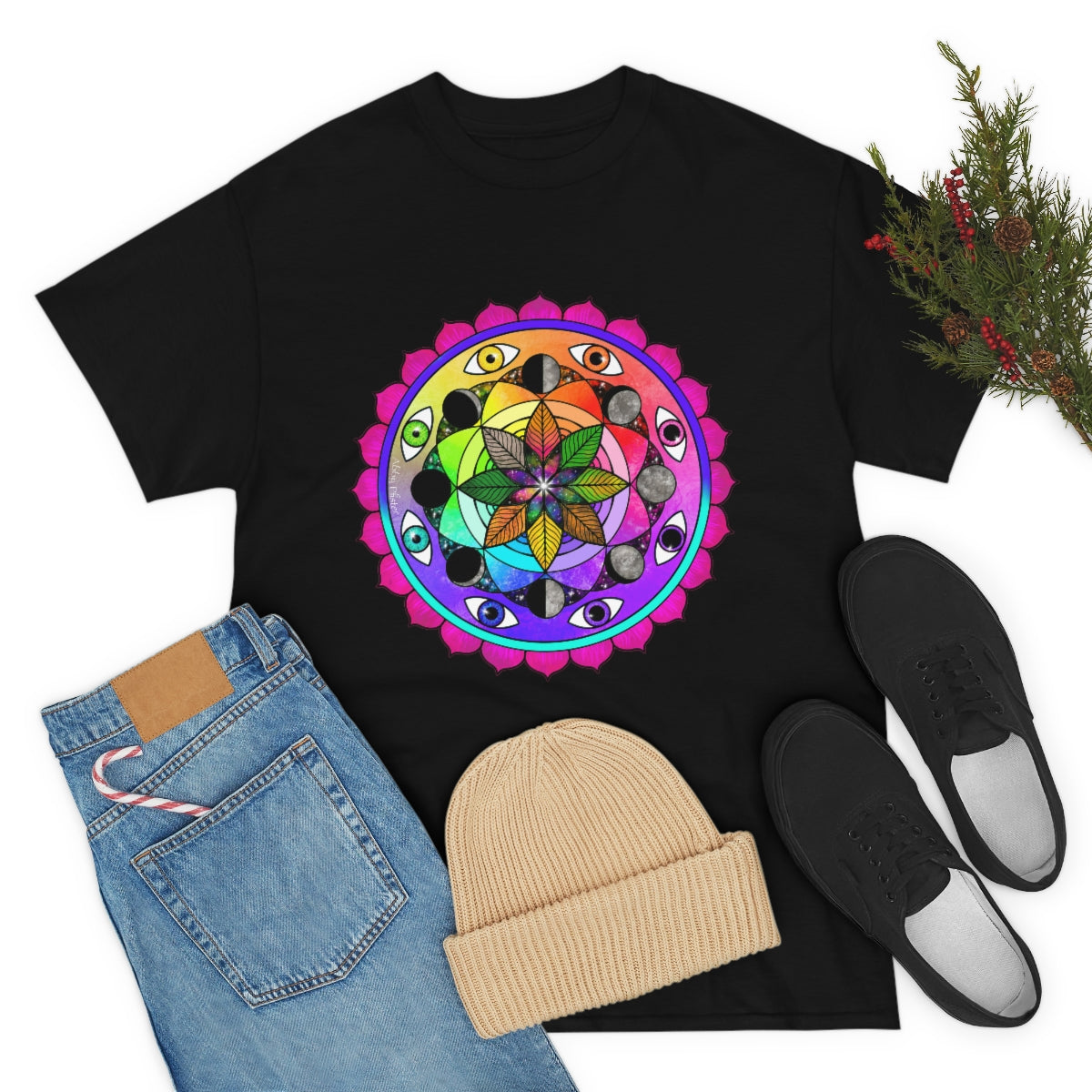 Rainbow Vision Mandala Cotton Shirt
