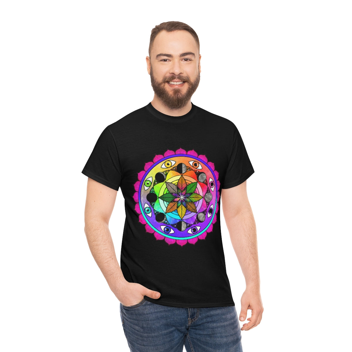 Rainbow Vision Mandala Cotton Shirt