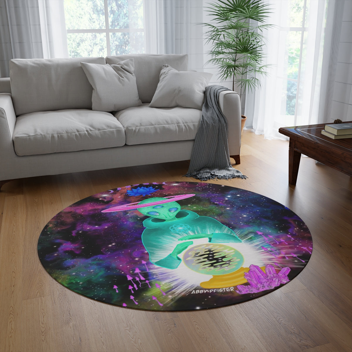 Ascended Alien Large Round Area Rug