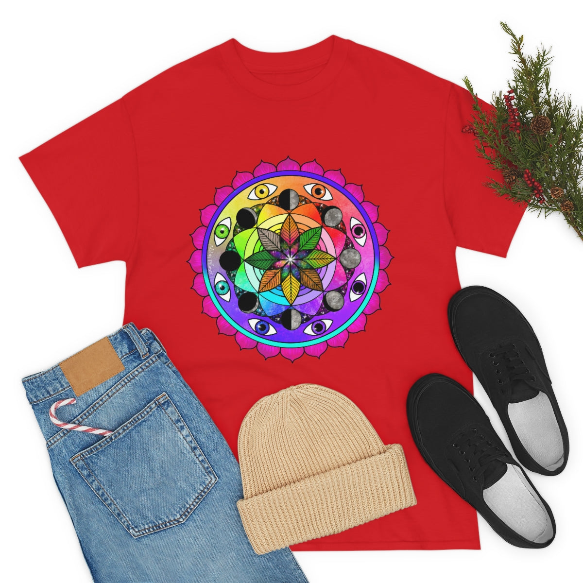Rainbow Vision Mandala Cotton Shirt