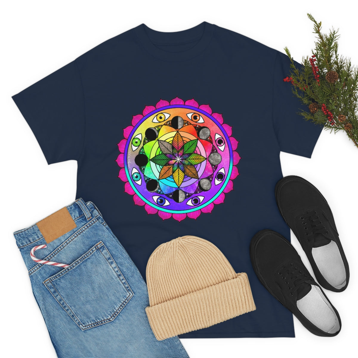 Rainbow Vision Mandala Cotton Shirt