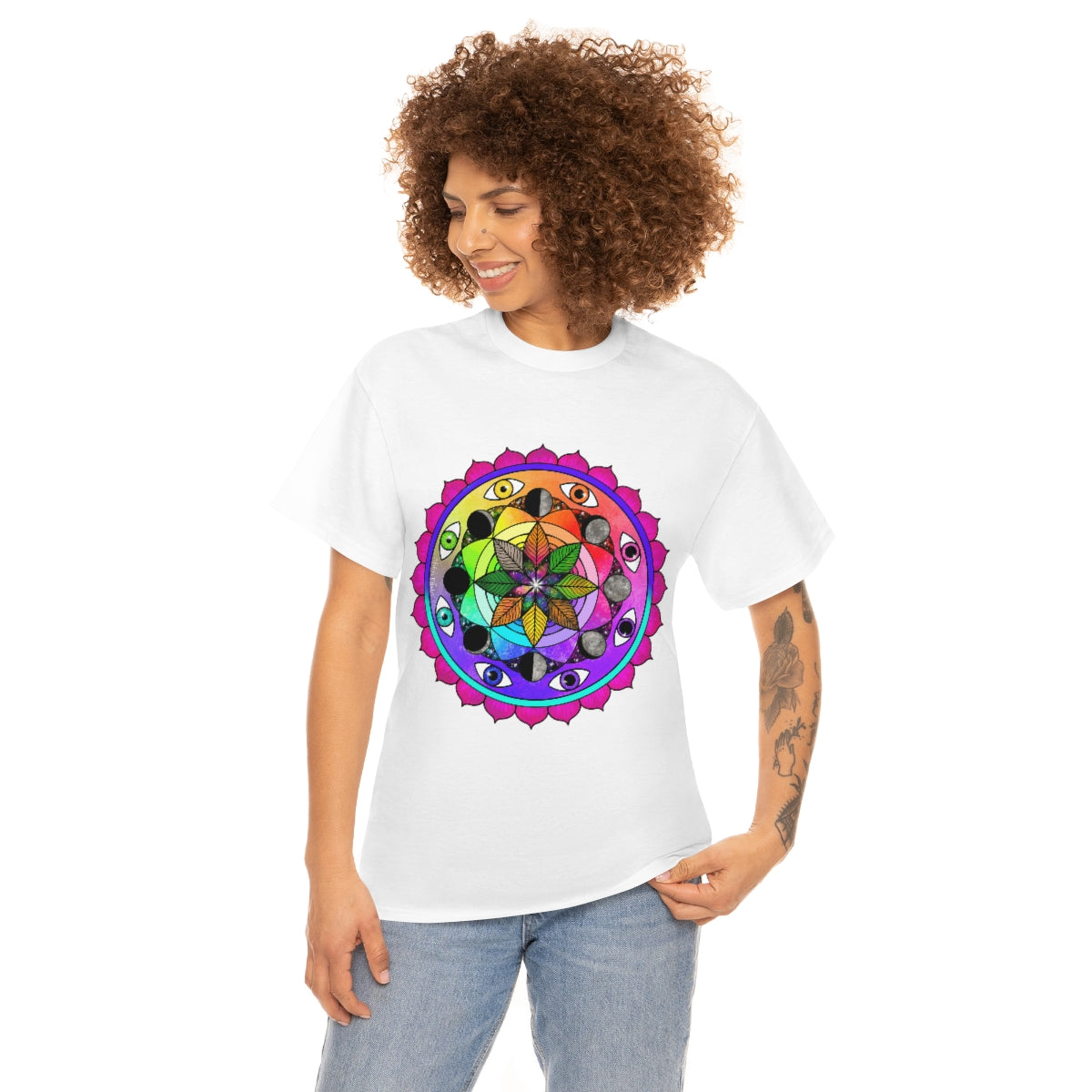 Rainbow Vision Mandala Cotton Shirt
