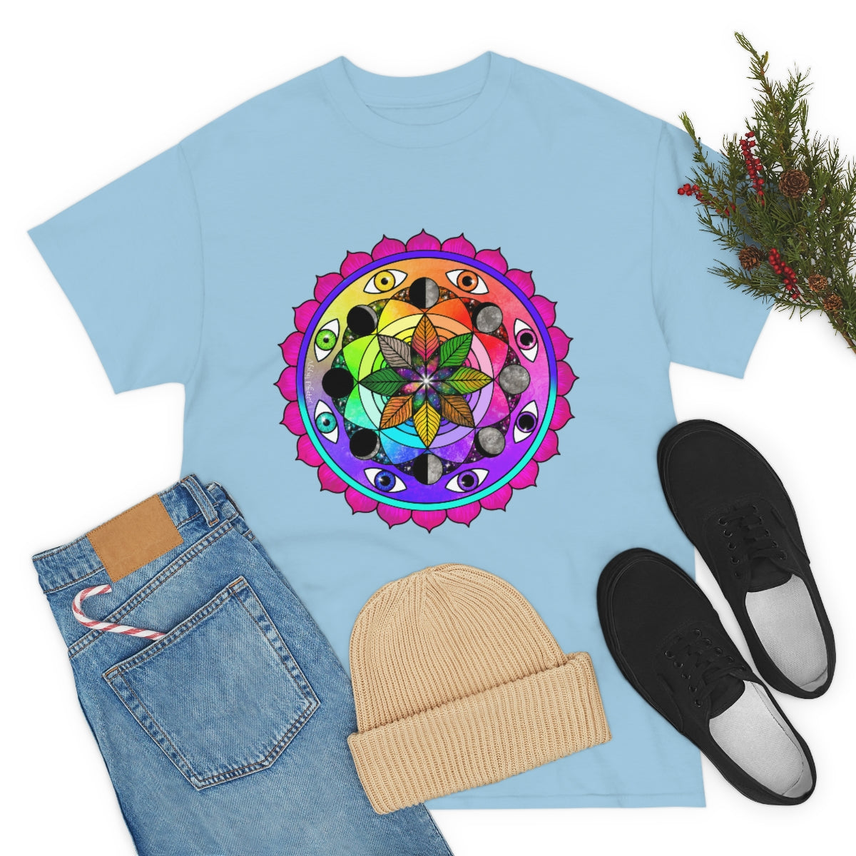 Rainbow Vision Mandala Cotton Shirt