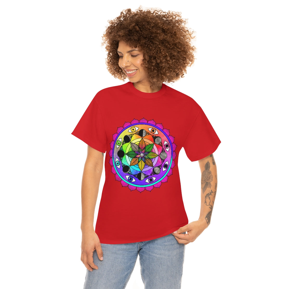 Rainbow Vision Mandala Cotton Shirt