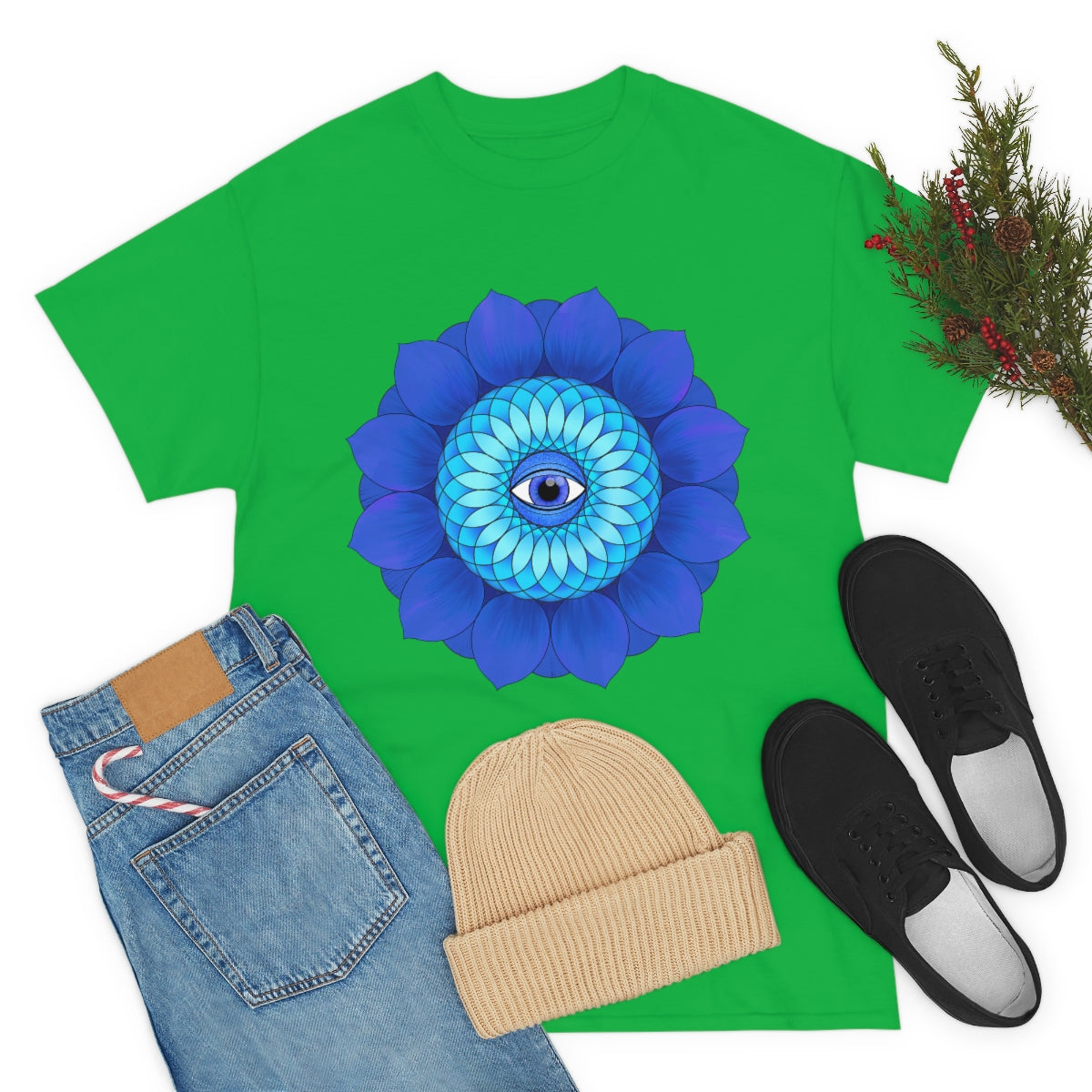 Mystic Blue Flower Cotton Shirt