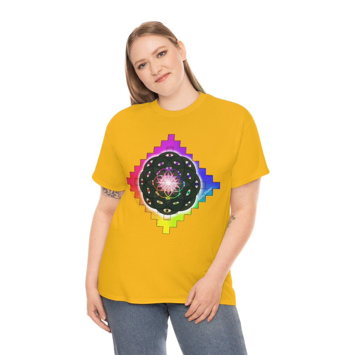 Geometric Cactus Heavy Cotton Tee