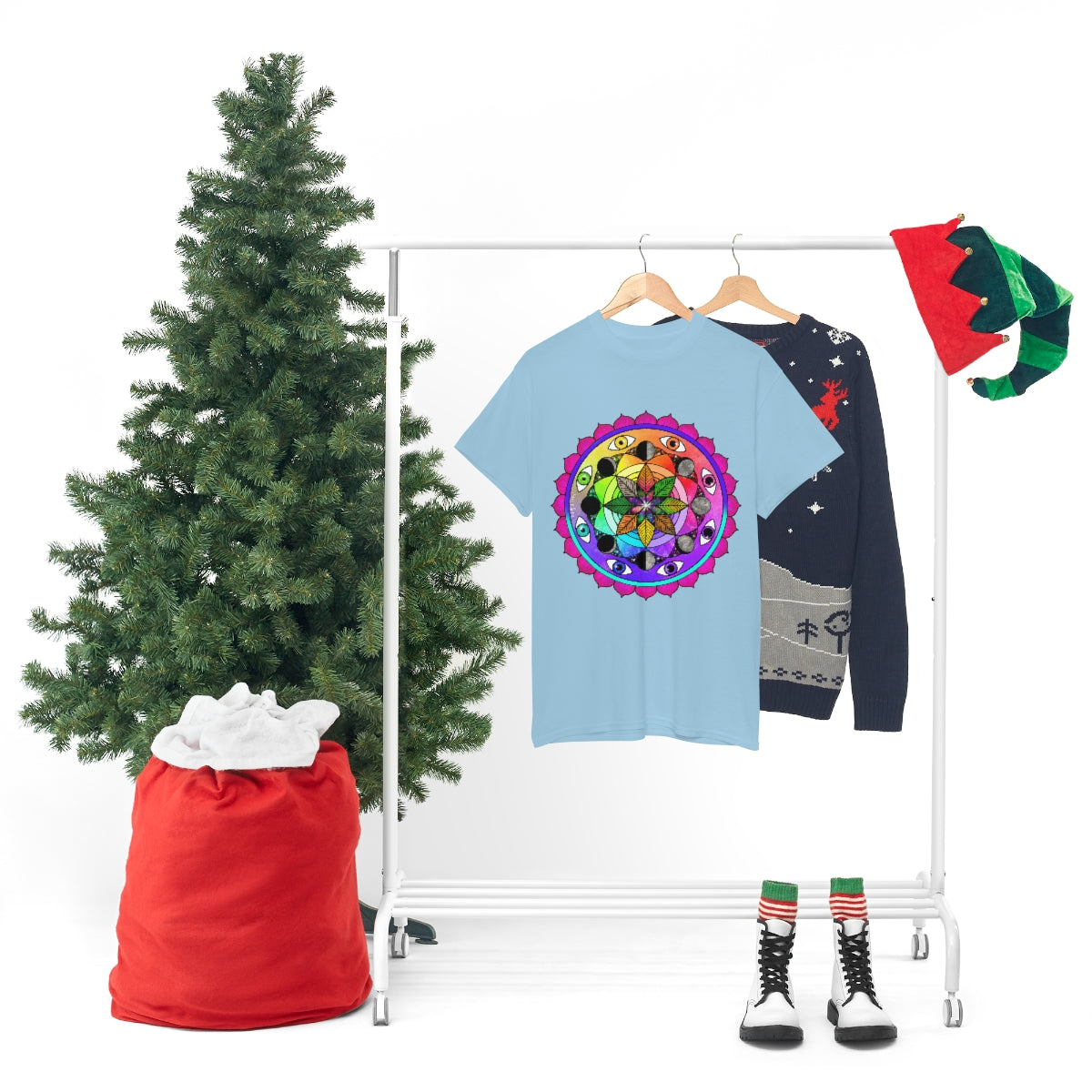 Rainbow Vision Mandala Cotton Shirt