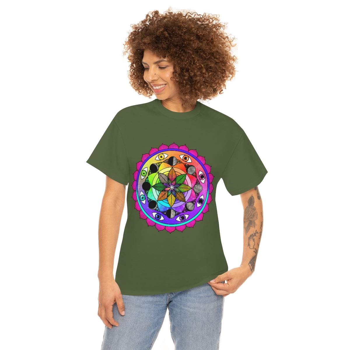 Rainbow Vision Mandala Cotton Shirt
