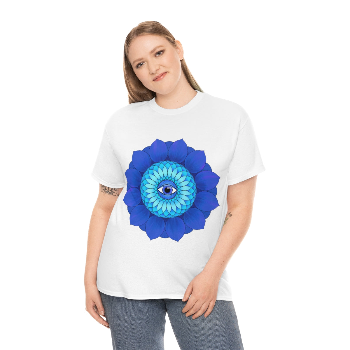 Mystic Blue Flower Cotton Shirt