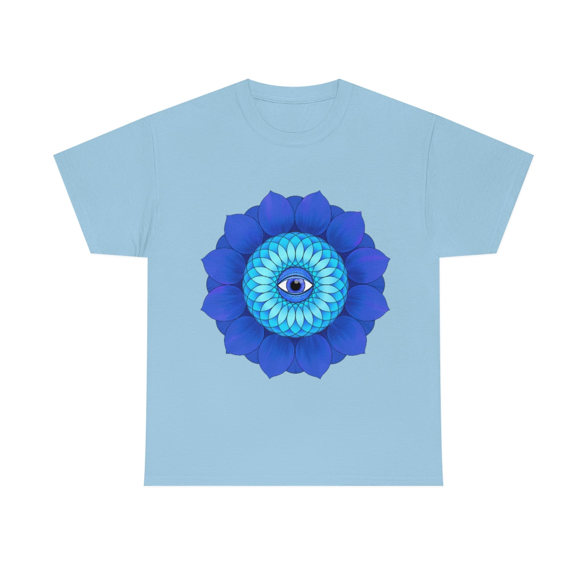 Mystic Blue Flower Cotton Shirt