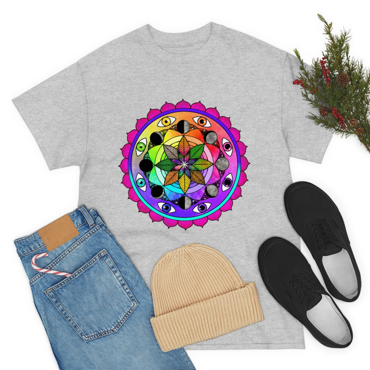 Rainbow Vision Mandala Cotton Shirt