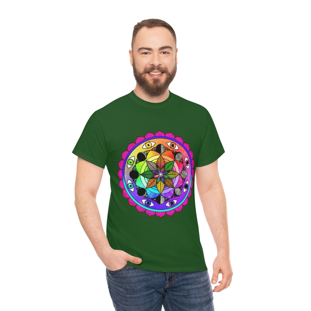 Rainbow Vision Mandala Cotton Shirt