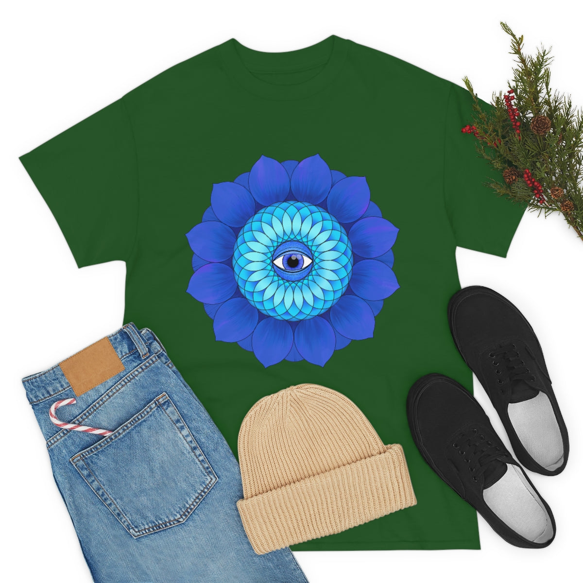 Mystic Blue Flower Cotton Shirt