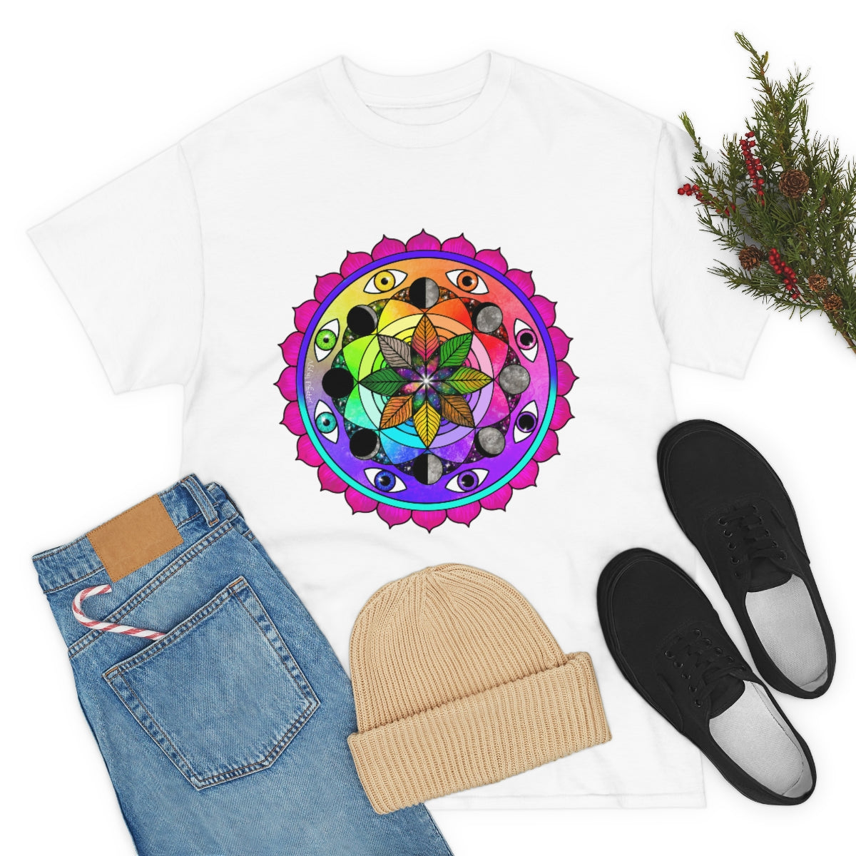 Rainbow Vision Mandala Cotton Shirt