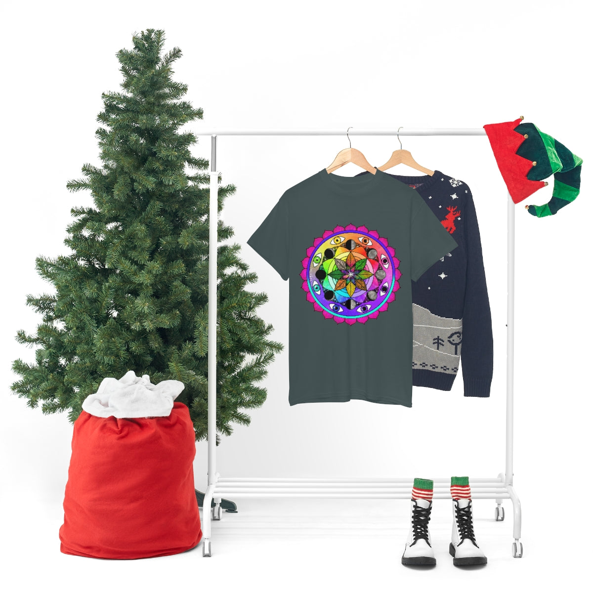Rainbow Vision Mandala Cotton Shirt