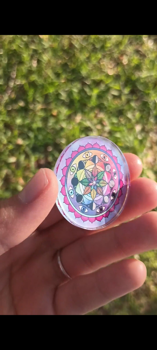 Rainbow Vision Mandala Art Pin