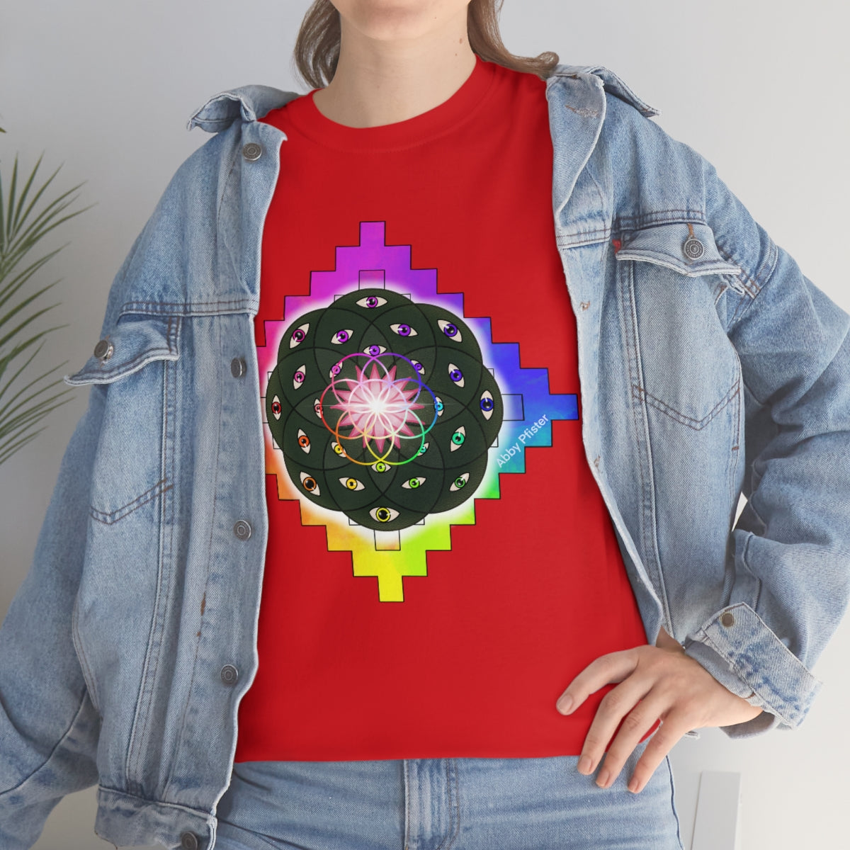 Geometric Cactus Heavy Cotton Tee