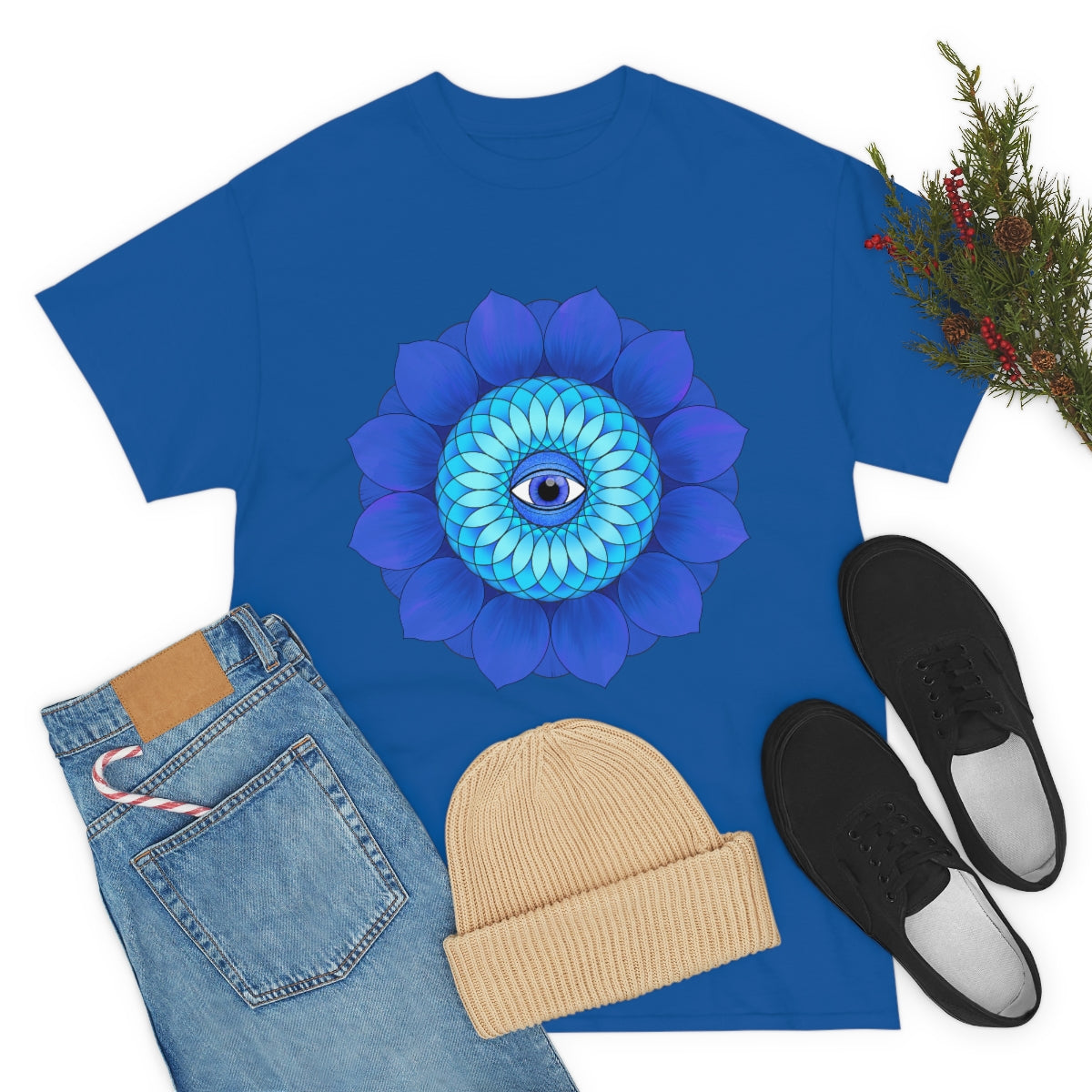 Mystic Blue Flower Cotton Shirt