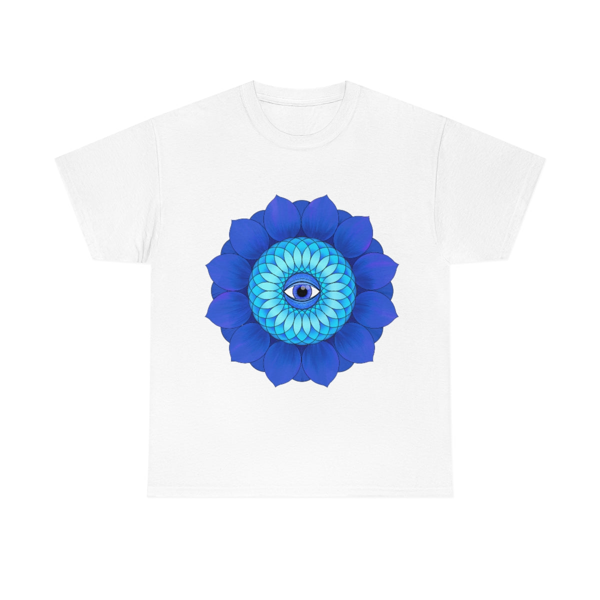 Mystic Blue Flower Cotton Shirt