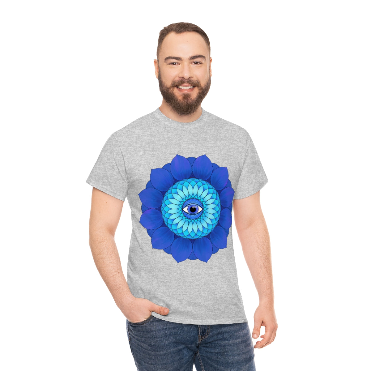 Mystic Blue Flower Cotton Shirt