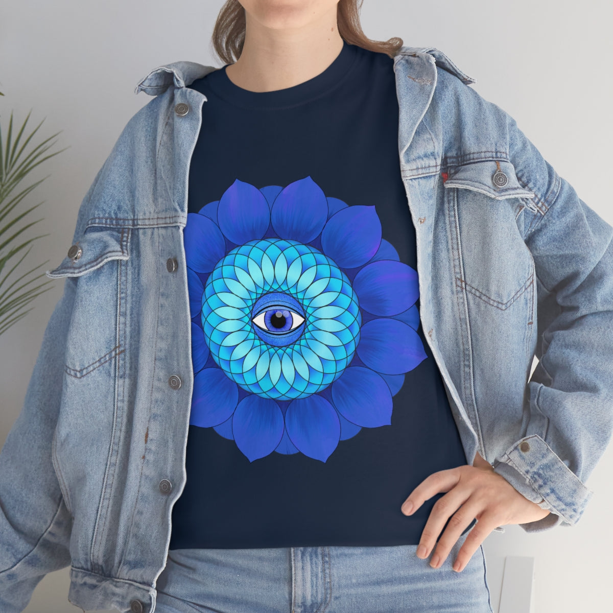 Mystic Blue Flower Cotton Shirt