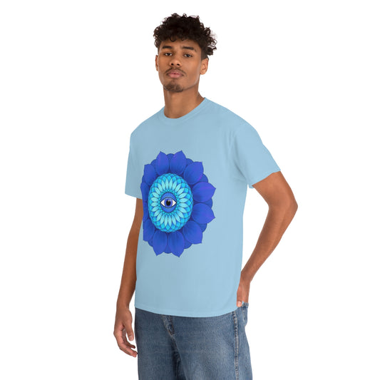 Mystic Blue Flower Cotton Shirt