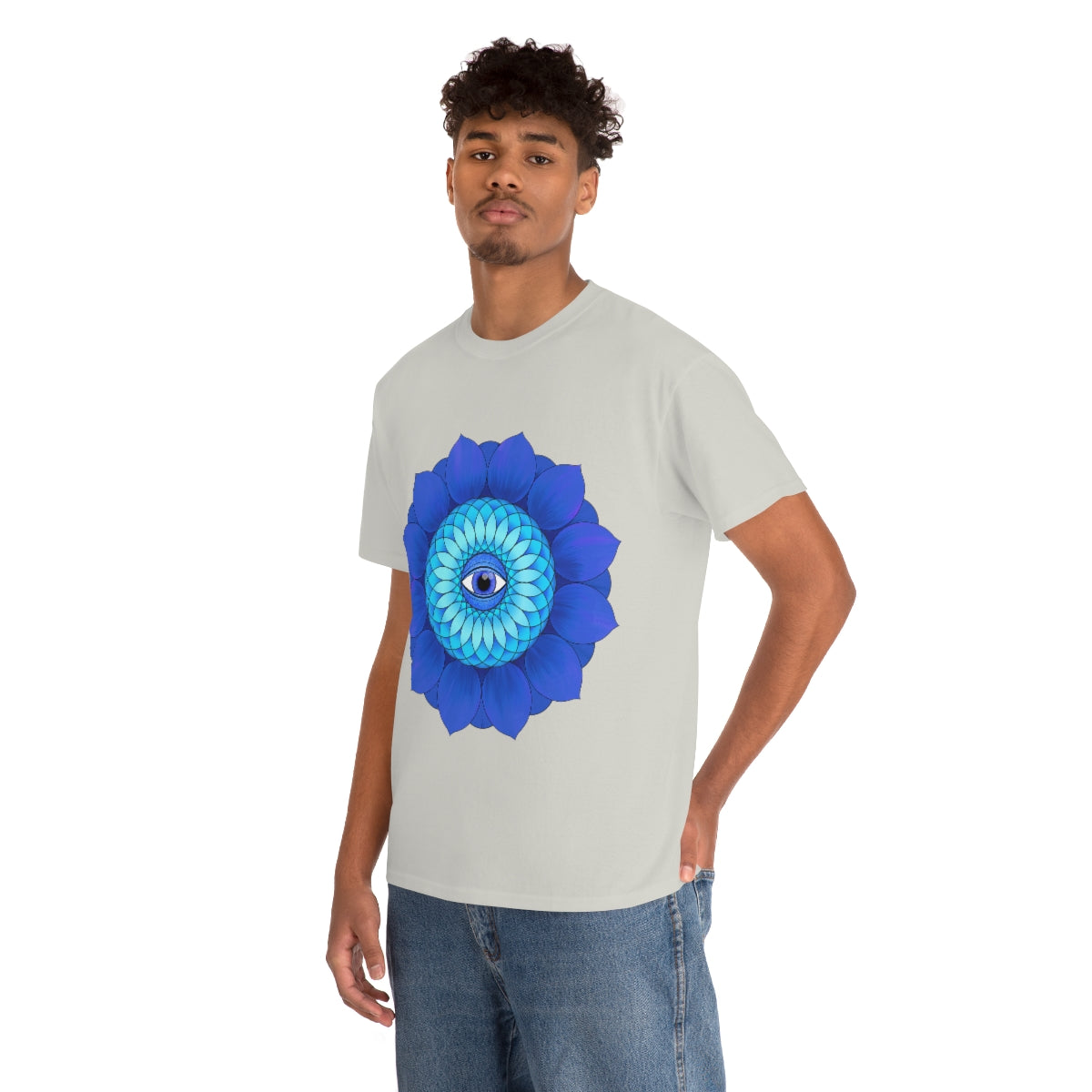 Mystic Blue Flower Cotton Shirt