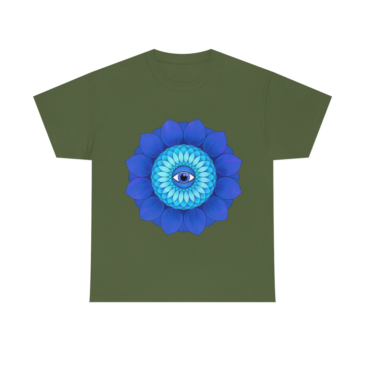 Mystic Blue Flower Cotton Shirt