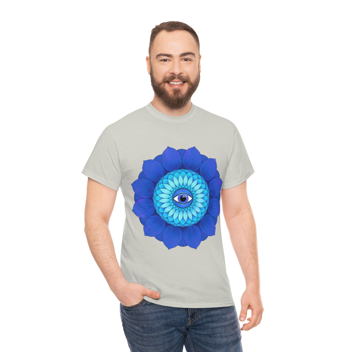 Mystic Blue Flower Cotton Shirt