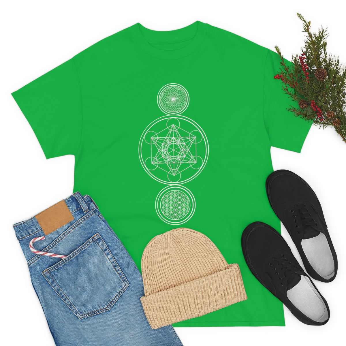 Sacred Geometry Black Cotton Shirt
