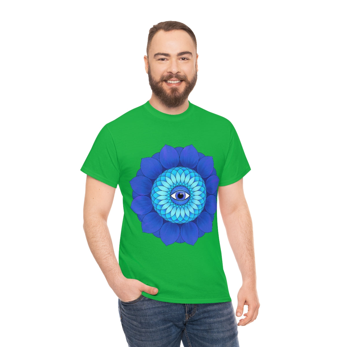 Mystic Blue Flower Cotton Shirt