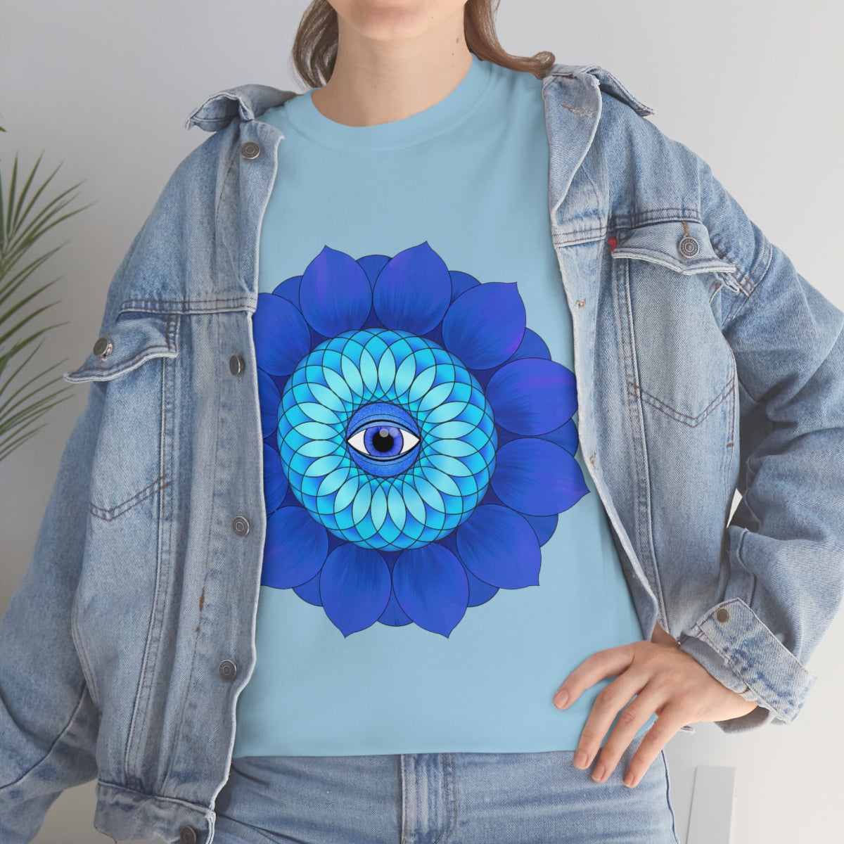 Mystic Blue Flower Cotton Shirt
