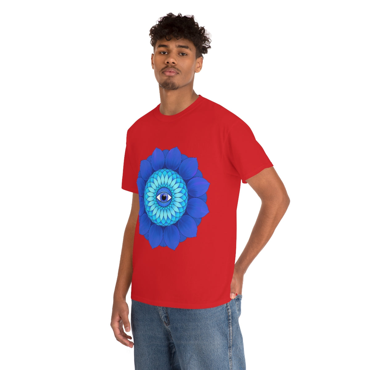 Mystic Blue Flower Cotton Shirt