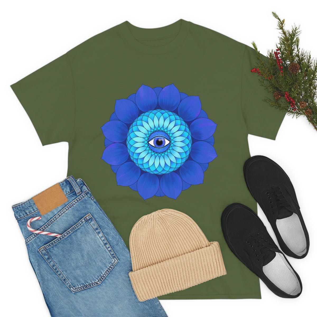 Mystic Blue Flower Cotton Shirt